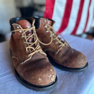 Red Wing Shoes STEEL TOE Brown Leather Boots 8-8.5